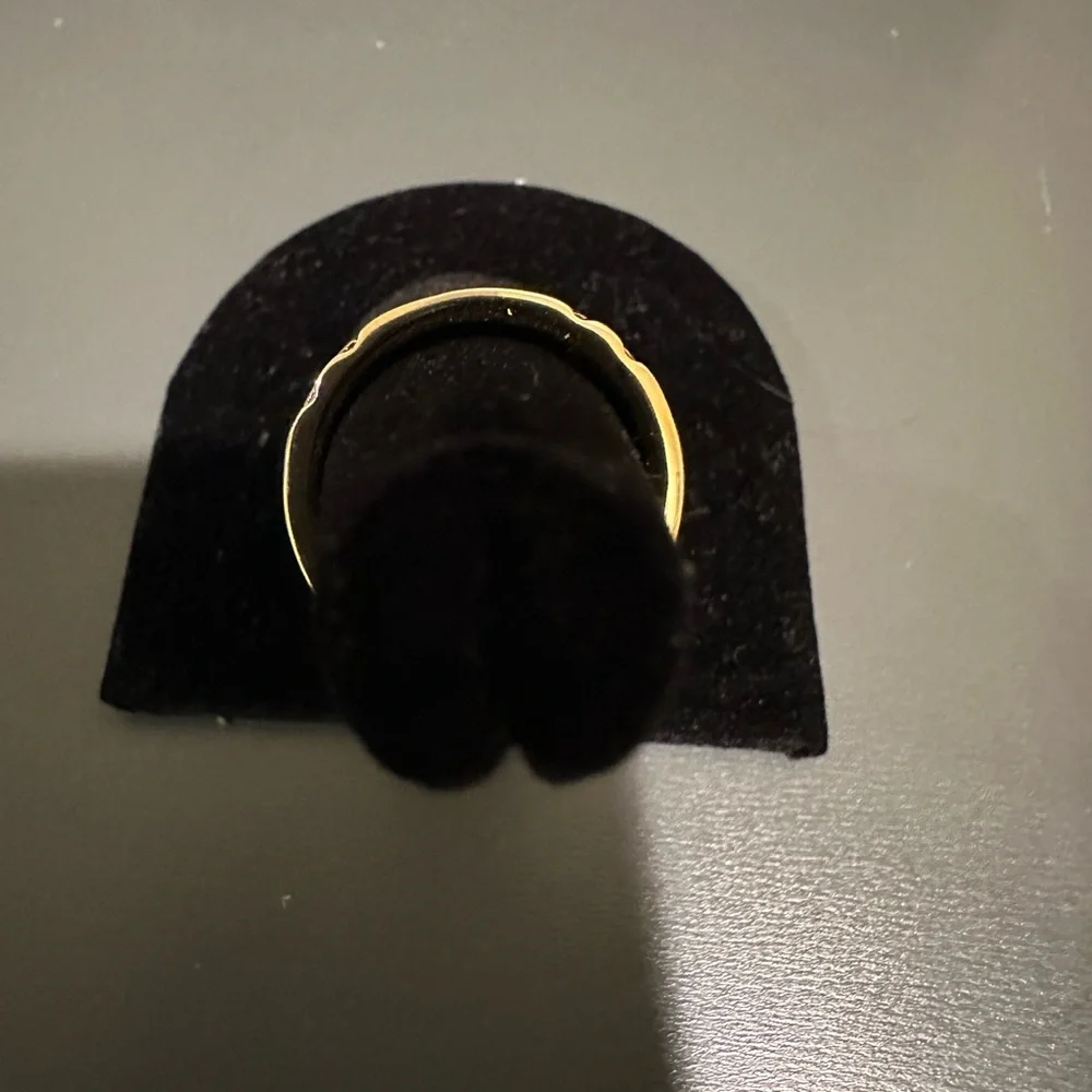 Coach Signature C Gold-Tone Pattern Ring size 6.5 - Picture 3 of 7